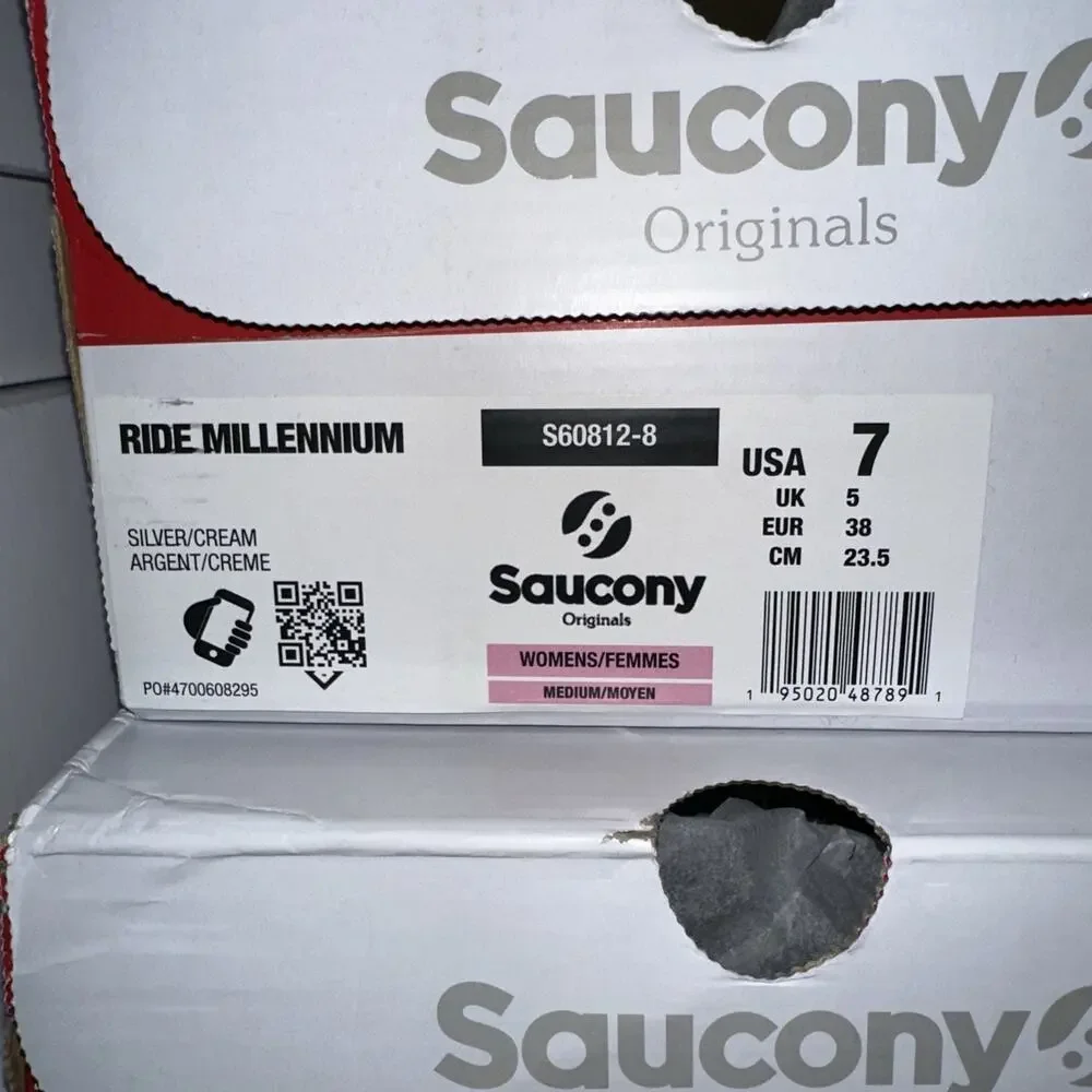 New Women's Size 7 Saucony Ride Millenium Silver Cream Running Shoes S60812-8